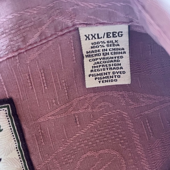 Jamaica Jaxx Men's Medium Aloha Short Sleeve Mauve Shirt Floral Silk XXL - Picture 6 of 7